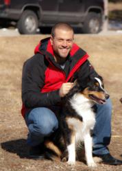 CEO, Geoff Mina with his dog Rip